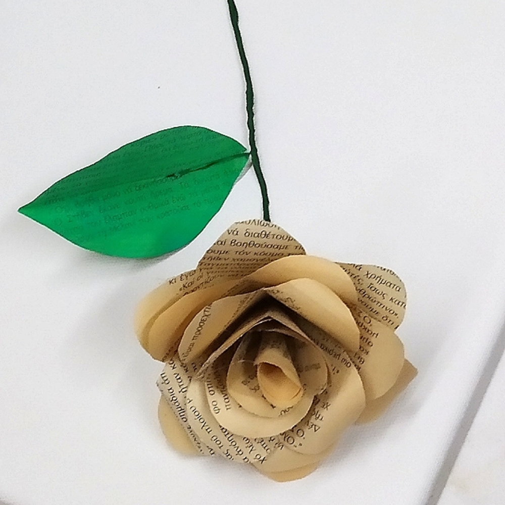 Paper Rose made from book pages ,1st wedding anniversary, gift idea, birthday.